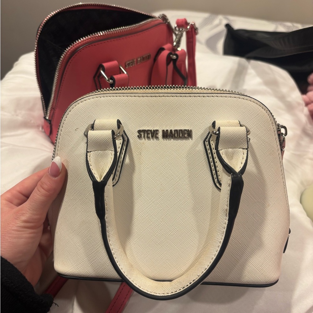 Steve Madden White and Black Mini Bag